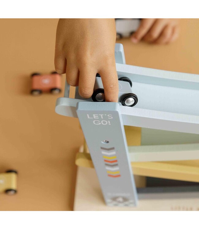 Little Dutch | Houten Rollerbaan | Cars | 10 x 28 x 28 cm | + 18 mnd