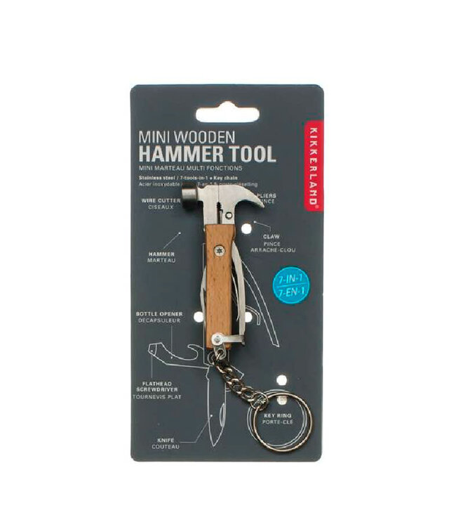 Kikkerland | Wood Mini Hammer Tool | 13 cm | 10+