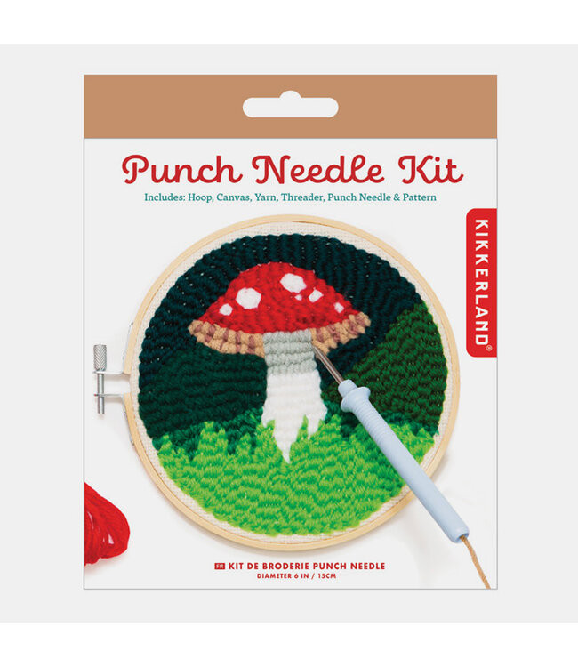 Kikkerland | Kit de Broderie Punch Needle | Punnikset | Mushroom | 6+