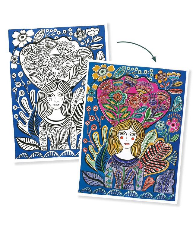 Djeco | Colouring Gallery | Blooms |  8+