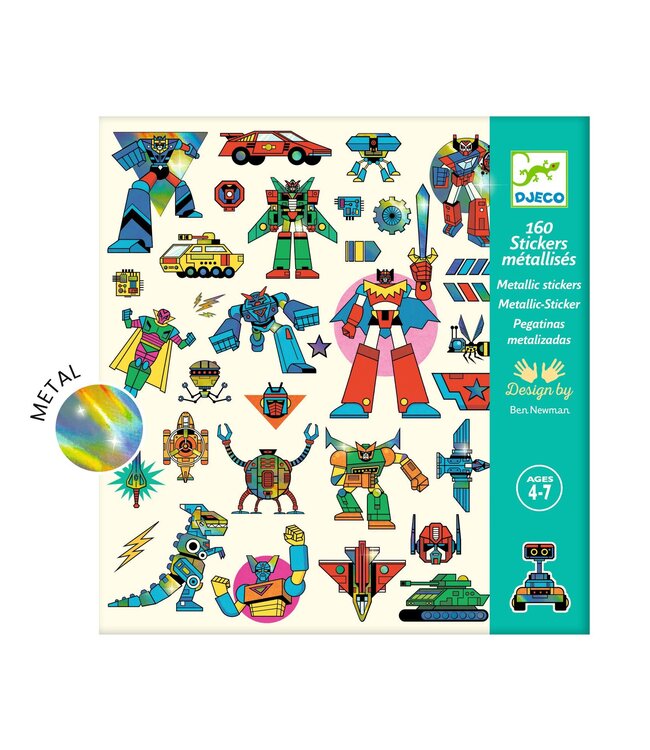 Djeco | Metalic Stickers | Robots  | 160 delig | 4 - 7 jaar