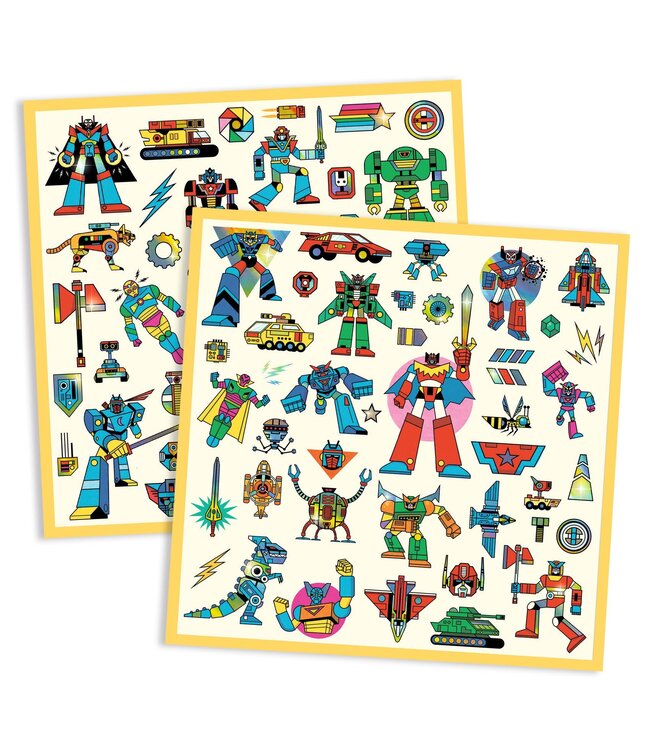Djeco | Metallic Stickers | Robots  | 160 delig | 4+