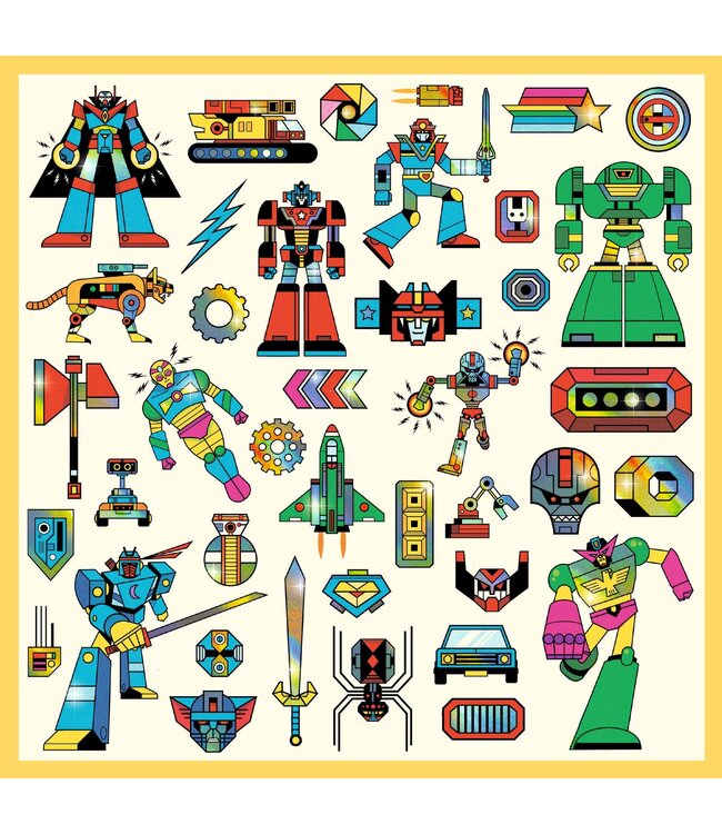 Djeco | Metallic Stickers | Robots  | 160 delig | 4+