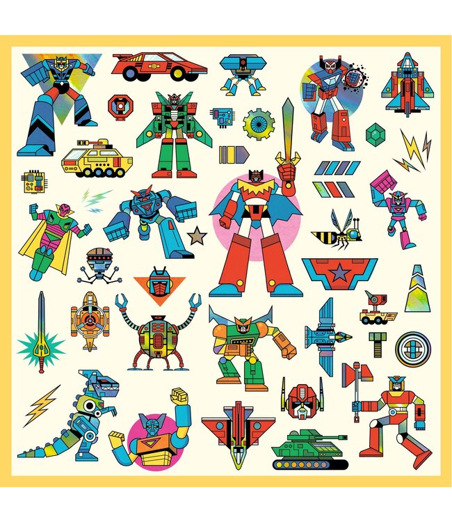 Djeco | Metallic Stickers | Robots  | 160 delig | 4+