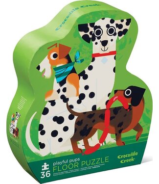 Crocodile Creek Crocodile Creek | Shaped Box Floor Puzzle | Playful Pups | 36 delig | 3+