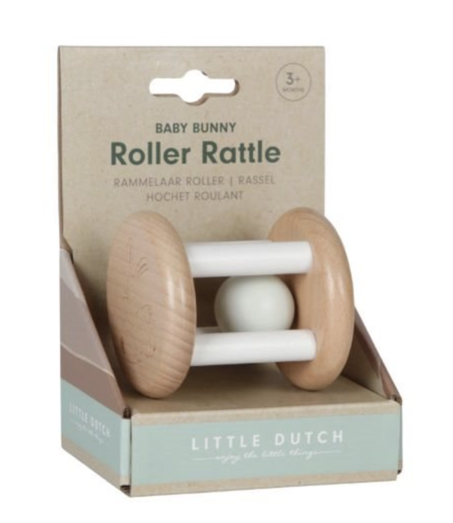 Little Dutch | Houten Rammelaar Roller | Bunny | 7 cm | +3 maanden