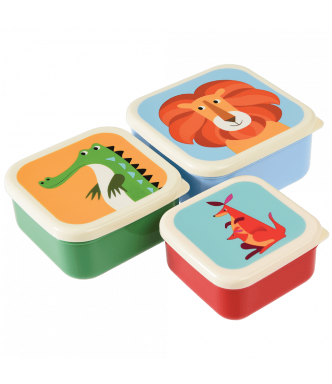 Rex London | Snack Boxes  | Set van 3 lunchboxen | 11,3 - 9,9 - 8,4 cm | Colourful Creatures
