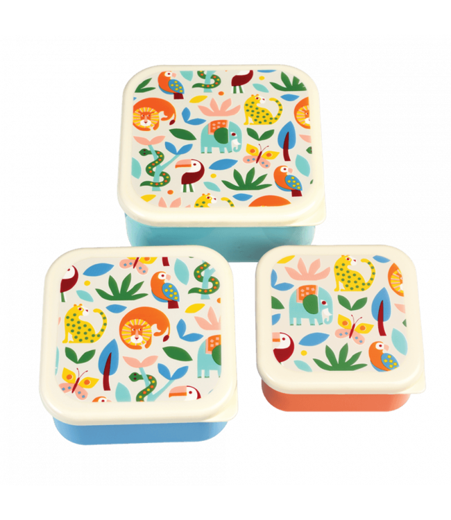 Rex London | Snack Boxes  | Set van 3 lunchboxen | 11,3 - 9,9 - 8,4 cm | Wild Wonders