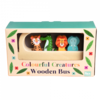 Rex London Rex London | Wooden Bus Toy | Colourful Creatures | 5 delig | 19,5 cm | 1+