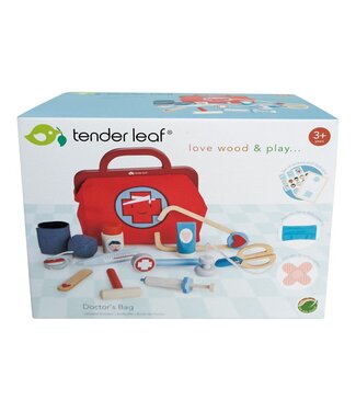 Tender Leaf Toys Tender Leaf Toys | Doctor' s Bag | Dokterstas | met Houten Attributen | 16 delig | 3+