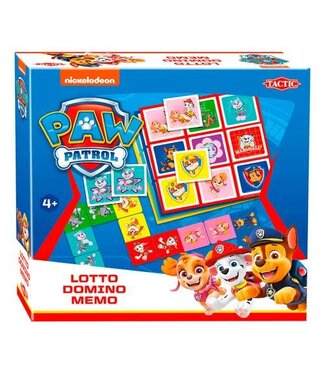 Tactic Games | Paw Patrol | 3-in-1 | Lotto, Domino, Memo | 4+