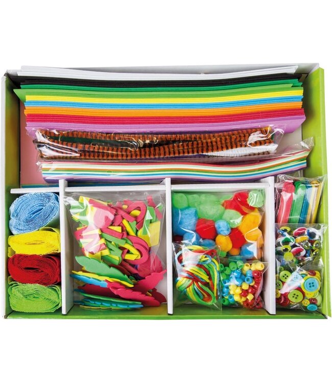 Lena Creatief | Jumbo Knutselkoffer | Groen | 800 onderdelen | 5+