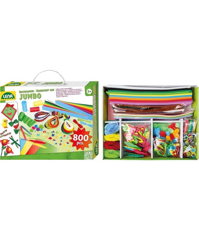 Lena Creatief | Jumbo Knutselkoffer | Groen | 800 onderdelen | 5+