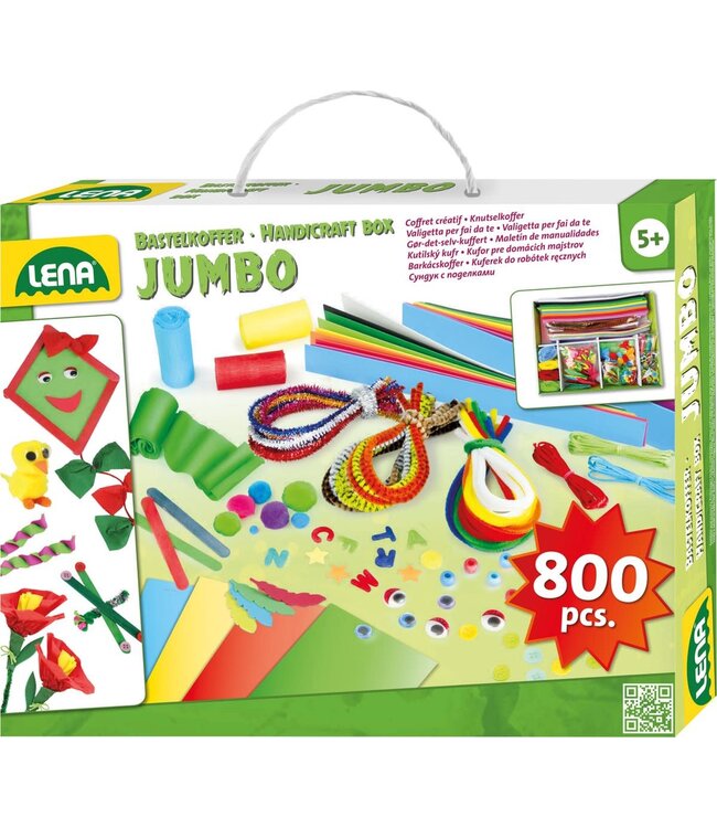 Lena Creatief | Jumbo Knutselkoffer | Groen | 800 onderdelen | 5+