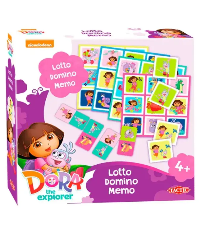 Tactic Games | Dora | 3-in-1 | Lotto, Domino, Memo | 4+