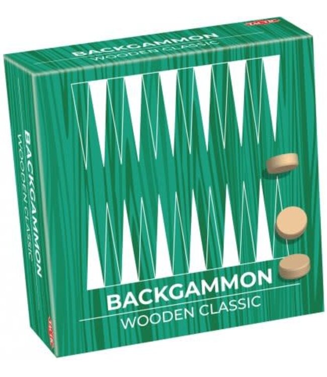 Tactic Games | Wooden Classic | Compacte Reis Backgammon | 15 cm | 7+