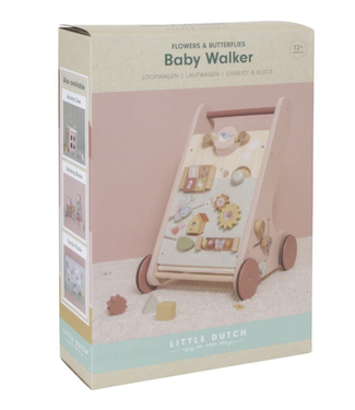 Little Dutch Little Dutch | Houten Activiteiten Loopwagen | Babywalker  | Flowers & Butterflies | 1+