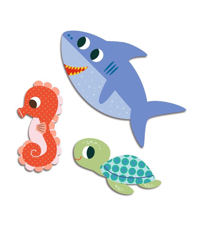 Djeco | Dikke Herbruikbare Stickers | 62 delig | Zeedieren | + 18 mnd
