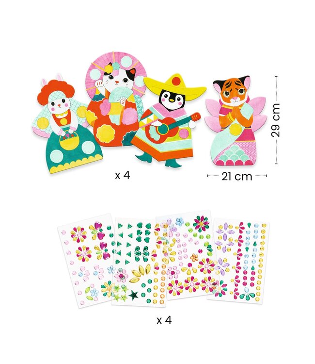 Djeco | Create With Stickers | Rhinestones | 3-6 jaar