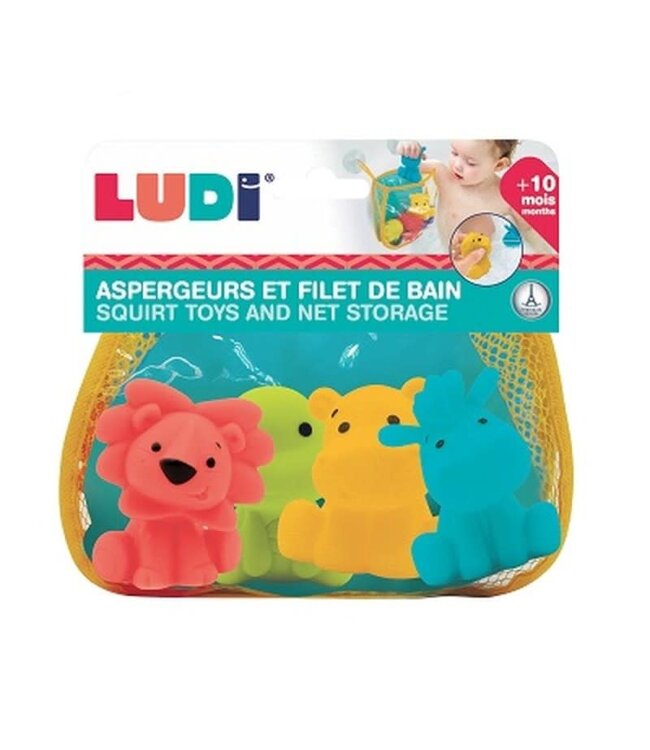 Ludi | Bath Toy | Waterspuiters in Netje | 4 delig | +10 maanden