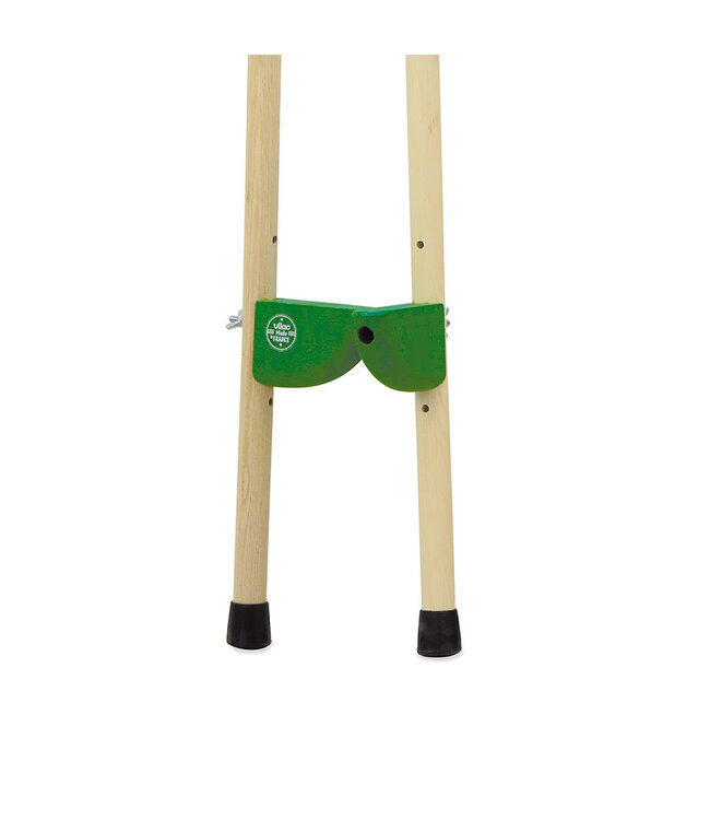 Vilac | Pair of Green Stilts | Groene Verstelbare Massief Houten Stelten | H 1.30 mtr | 4+