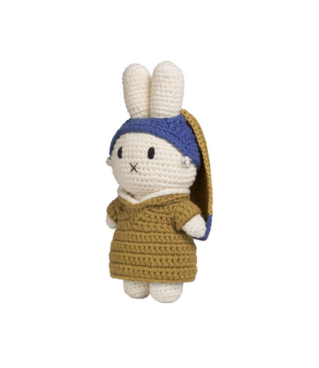 Gehaakte Knuffel | Miffy/Nijntje | Miffy with the Pearl Earring | 25 cm | 100 % Cotton | 0+