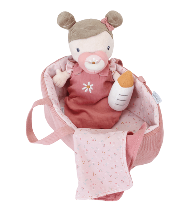 Little Dutch | Stoffen Knuffelpop | Babypop  | Rosa | Pink Flowers |    cm | 1+