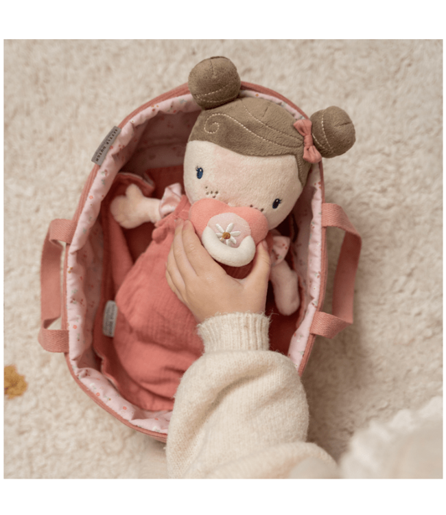 Little Dutch | Stoffen Knuffelpop | Babypop  | Rosa | Pink Flowers |    cm | 1+