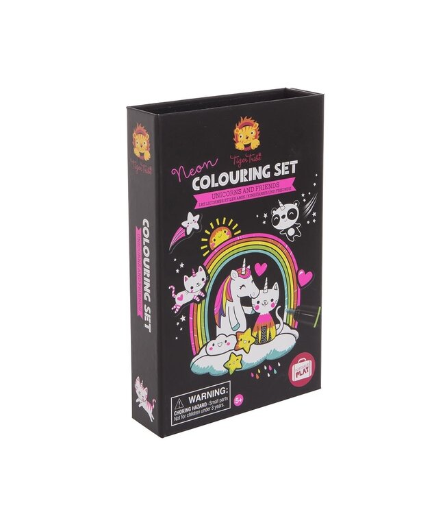 Tiger Tribe | Colouring Set | Neon | Unicorn & Friend | 5-8 jaar