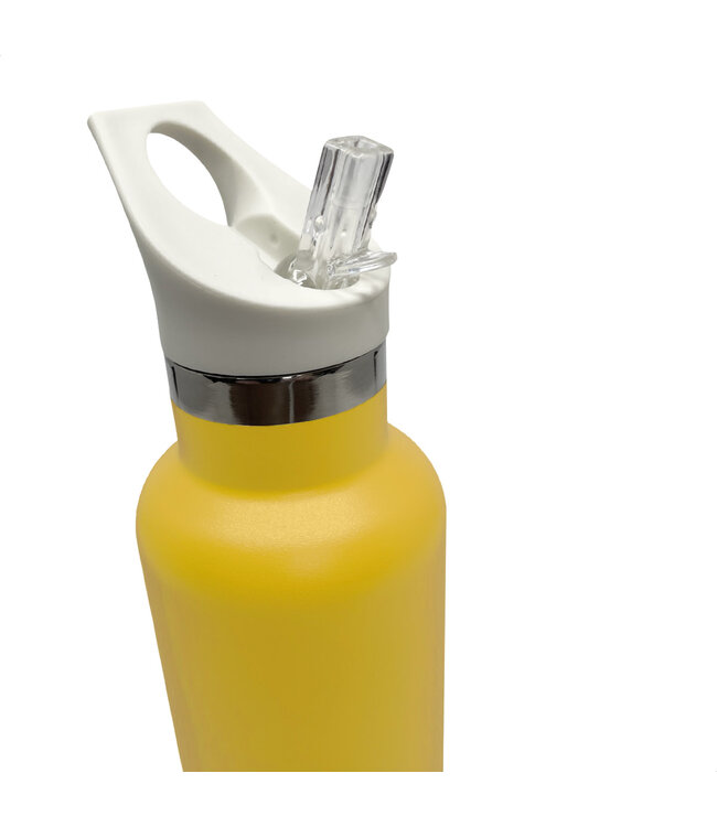 ﻿Smikkels | RVS Thermos drinkfles 350ml | Geel
