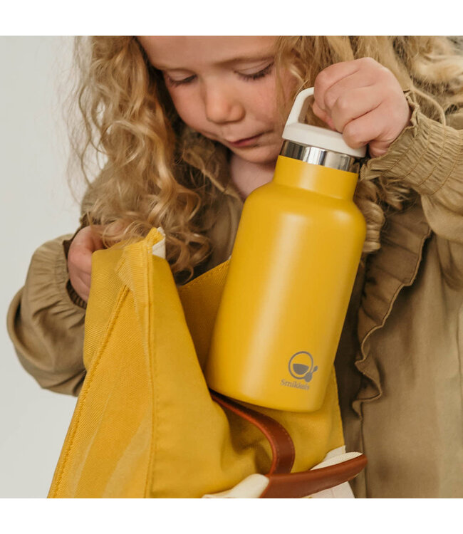 ﻿Smikkels | RVS Thermos drinkfles 350ml | Geel