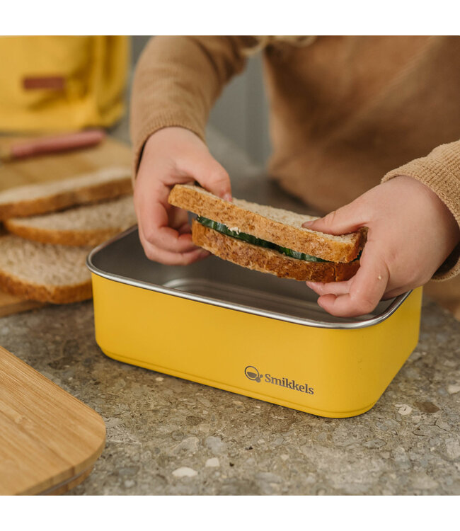 ﻿Smikkels | RVS Lunchbox | Geel