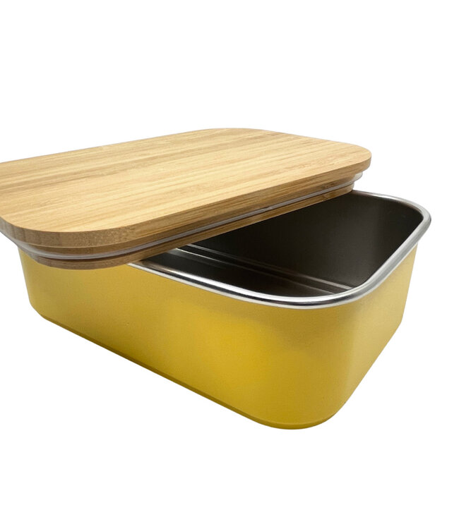 ﻿Smikkels | RVS Lunchbox | Geel