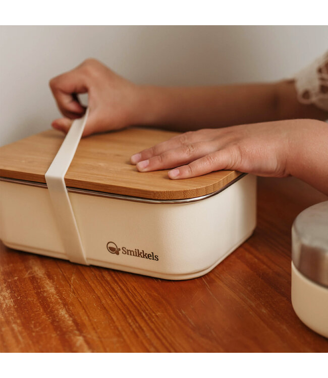 ﻿Smikkels | RVS Lunchbox | Zacht wit