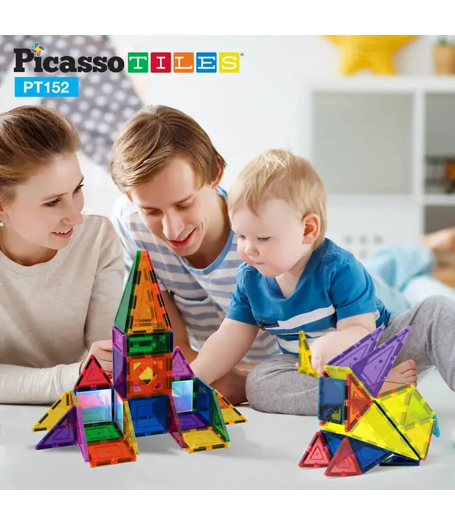 Tactic | PicassoTiles | Block Design and Mirror Building Set | 152 Pieces | 3+