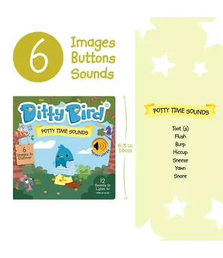Ditty Bird | Geluidenboek in het Engels | Potty Time Sounds | 1+