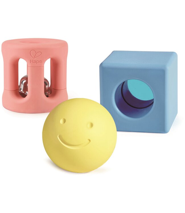 Hape | Made from Rise Based Materials | Geometric Rattles | 3 pieces| 0+