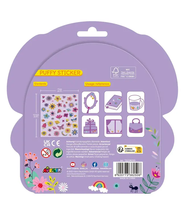 Avenir | Puffy Stickers | Garden | 50 pieces | 3+