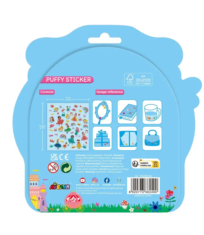 Avenir | Puffy Stickers | Princess | 50 pieces | 3+