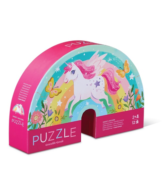 Crocodile Creek Crocodile Creek | Mini Shaped Puzzle | Sweet Unicorn | 12 stukjes | 2+