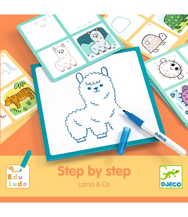 Djeco | Eduludo | Drawing Step by Step | Lama & Co | 4+6 jaar