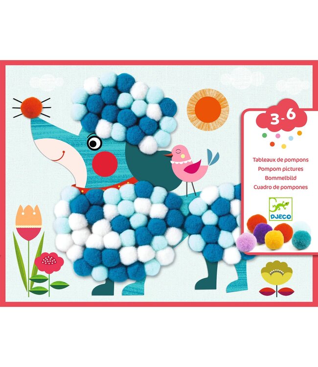 Djeco | Collages | Pompom Pictures | Dogs to stroke | 3 - 6 year