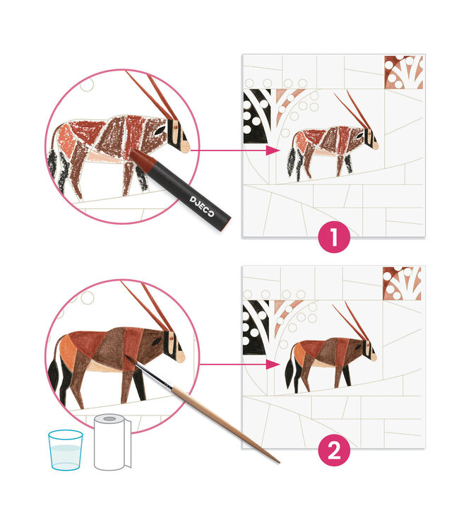 Djeco | Create Watercolour Wax Crayons | Inspired by | Paul Klee | 7 - 99 jaar