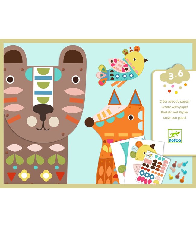 Djeco | Create With Paper | 3 Giant Animals | 3-6 jaar
