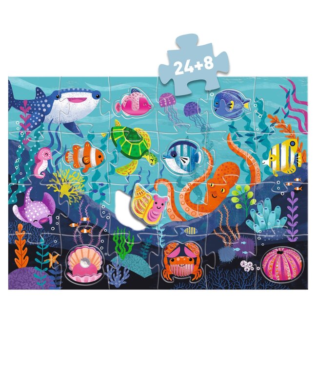 Djeco | Puzzle | Giant Sea | 70 x 50 cm | 24 + 8 stukjes | 3+