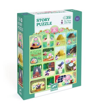 Djeco Djeco | Story Puzzle | De wolf en de drie biggetjes | 35 stukjes | 3+