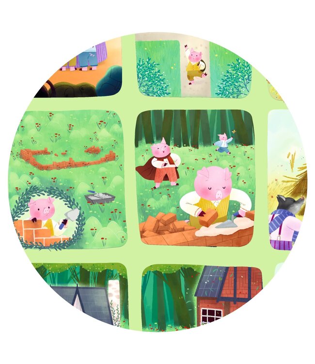 Djeco | Story Puzzle | De wolf en de drie biggetjes | 35 stukjes | 3+