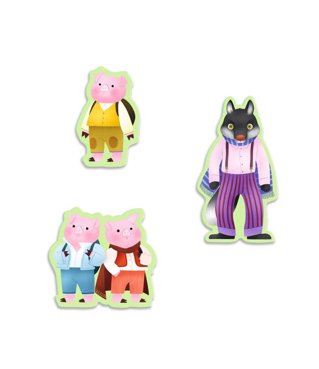 Djeco | Story Puzzle | De wolf en de drie biggetjes | 35 stukjes | 3+