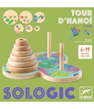 Djeco Djeco | Sologic | Traditional Wooden Game | Tour d'Hanoï | 6+