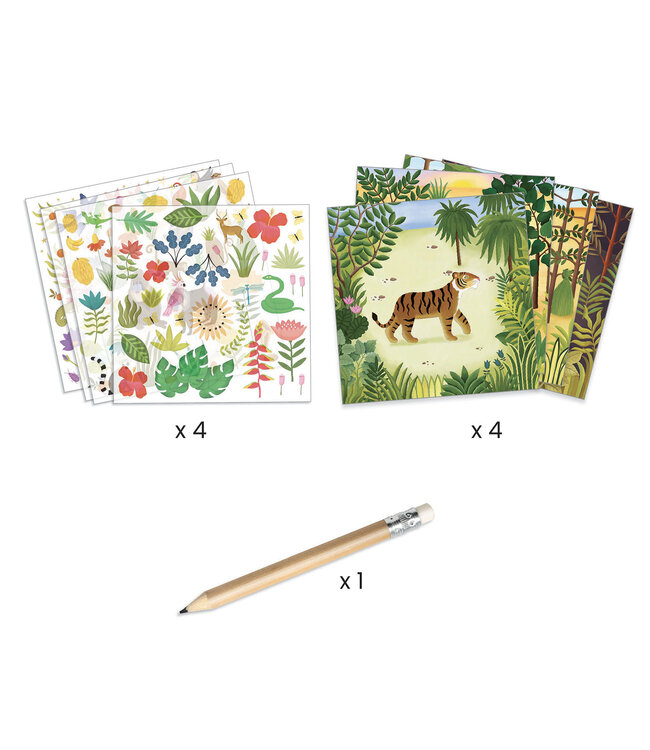 Djeco | Create with Stickers | Inspired by | Douanier Rousseau | 5 - 99 jaar